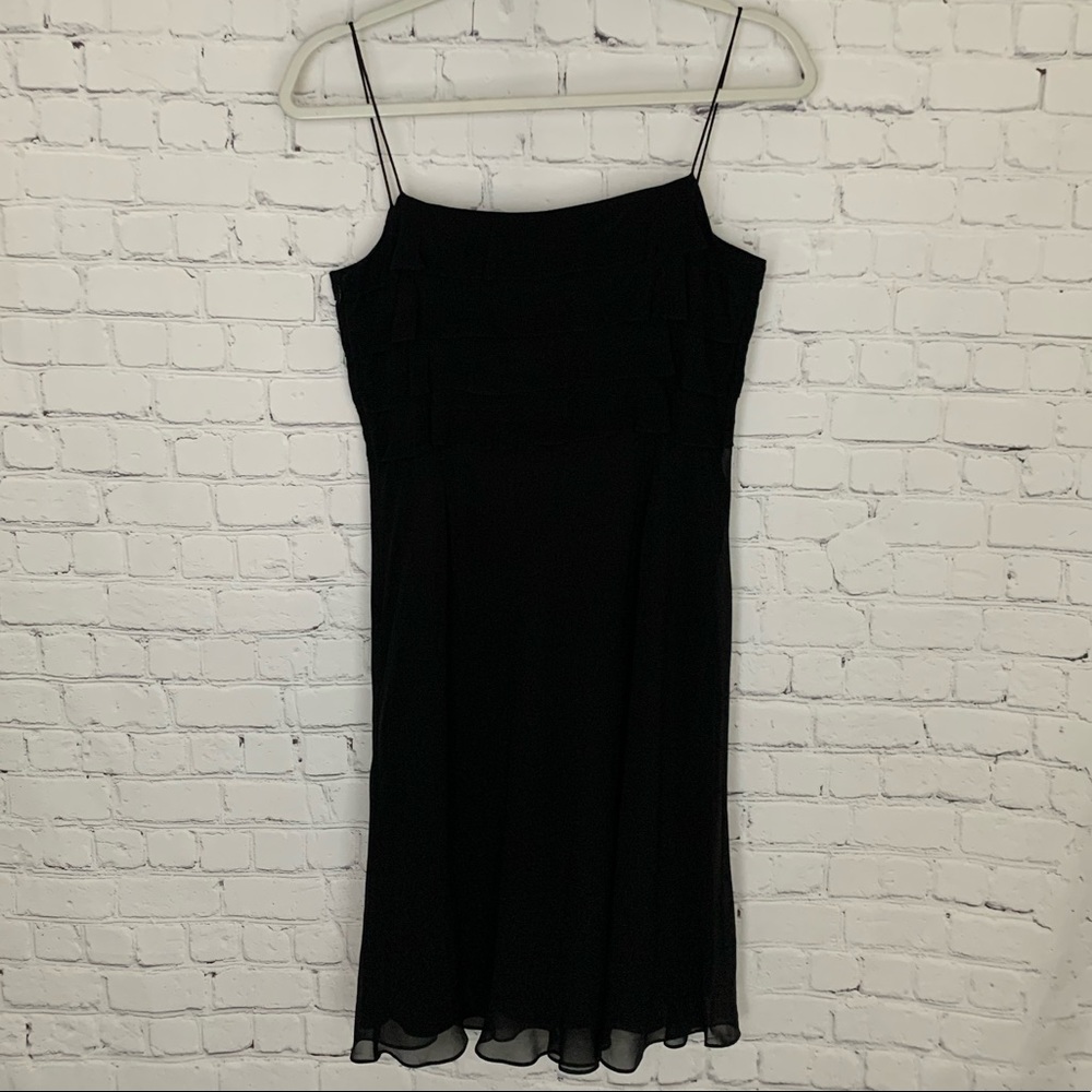 Black silk and ruffle dress by Ann Taylor LOFT - Picture 7 of 8